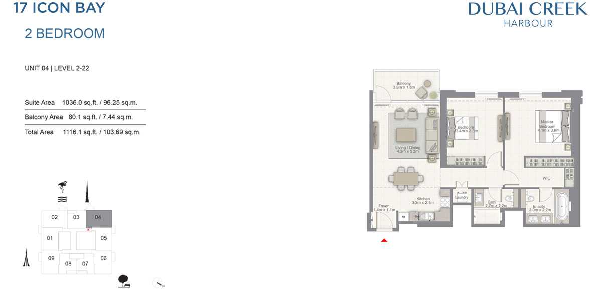 2 BR, Unit 4, Level 2-22- 17 Icon Building 1